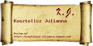 Kosztolicz Julianna névjegykártya