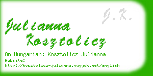 julianna kosztolicz business card